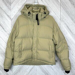 Aritzia The Super Puff Jacket Womens Size Medium Khaki Tan Bomber Coat Winter